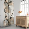 Minimalist Geometric Abstract Earth Grey Tone Vintage Shower Curtain, Brown and Gray Bath Shower Curtain