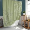 Minimalist Green Leaves Shower Curtain, Tropical Design Bathroom Decor, Housewarming Gift Idea