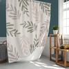 Minimalist Green Pink Leaves Shower Curtain | Simple Foliage Floral Print Home Bath Decor Accessories