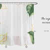 Minimalist Leaves Shower Curtain, Simple Bathroom Decor with a Splash of Green, Waterproof Washable Bath Curtain
