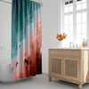 Minimalist Mid-Century Modern Ombre Shower Curtain with Beach Nautical Design for a Stylish Bathroom
