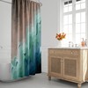 Minimalist Mid-Century Modern Shower Curtain with Abstract Beach Gradient Design and House Warming Touch