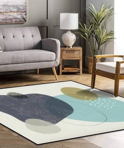 Minimalist Organic Composition Square Rug with Boho Touch for Cozy Home Decor