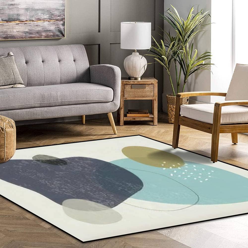 Minimalist Organic Composition Square Rug with Boho Touch for Cozy Home Decor