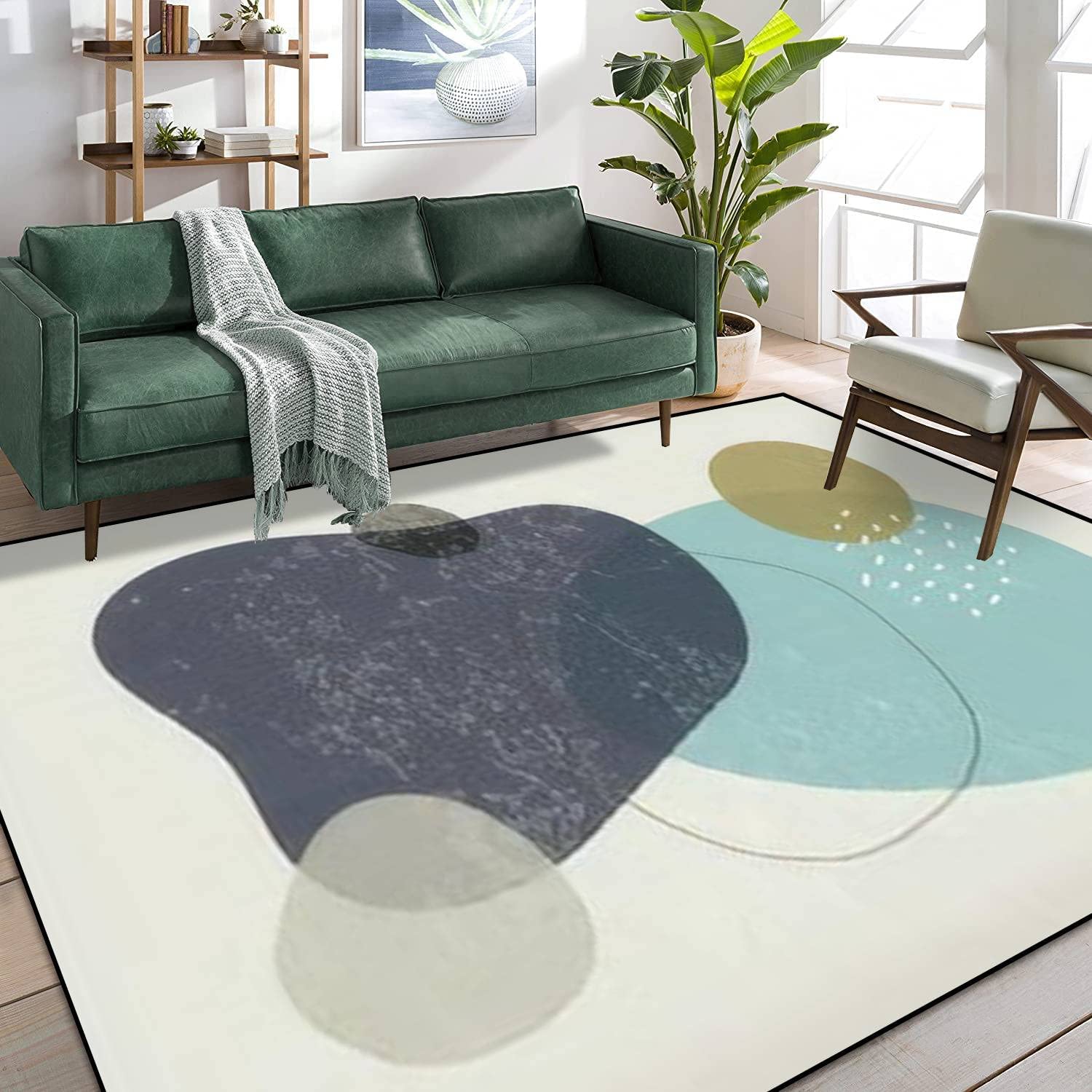 Minimalist Organic Composition Square Rug with Boho Touch for Cozy Home Decor - Image 2