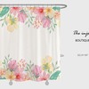 Minimalist Pink Flowers Shower Curtain, Plant Floral Bathroom Decor with Waterproof Washable Bath Curtain