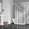 Minimalist Scandinavian Shower Curtain Tropical Palm Leaves | Unique Shower Curtains