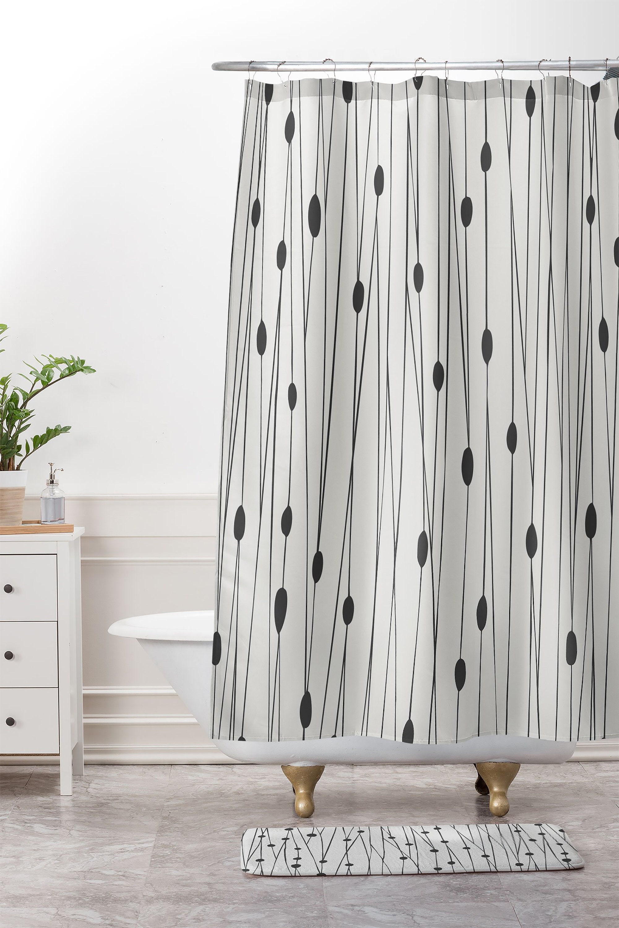 Minimalist Shower Curtain | Beige Bathroom Decor | Modern Bathroom Curtains | Luxury Shower Curtains