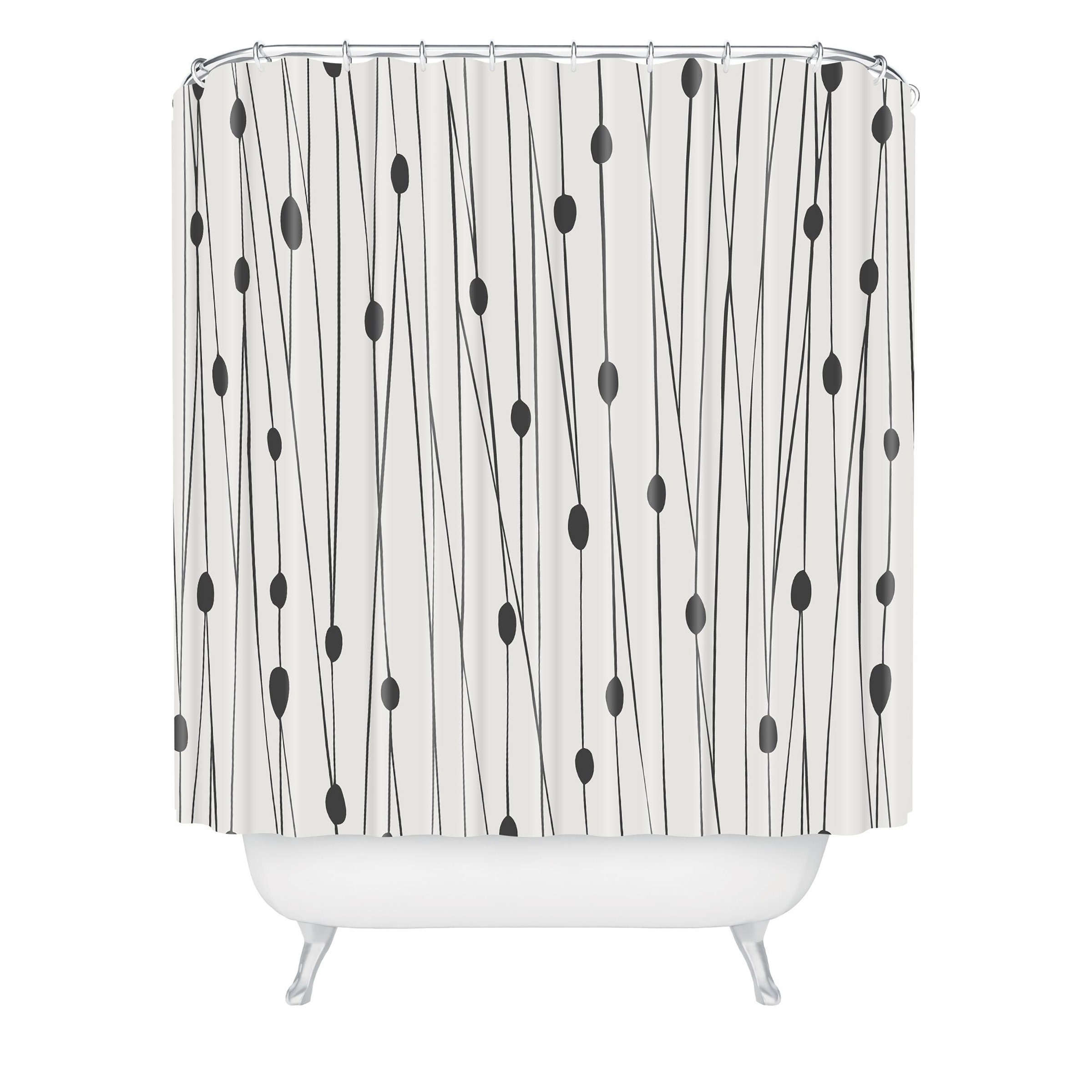 Minimalist Shower Curtain | Beige Bathroom Decor | Modern Bathroom Curtains | Luxury Shower Curtains - Image 2