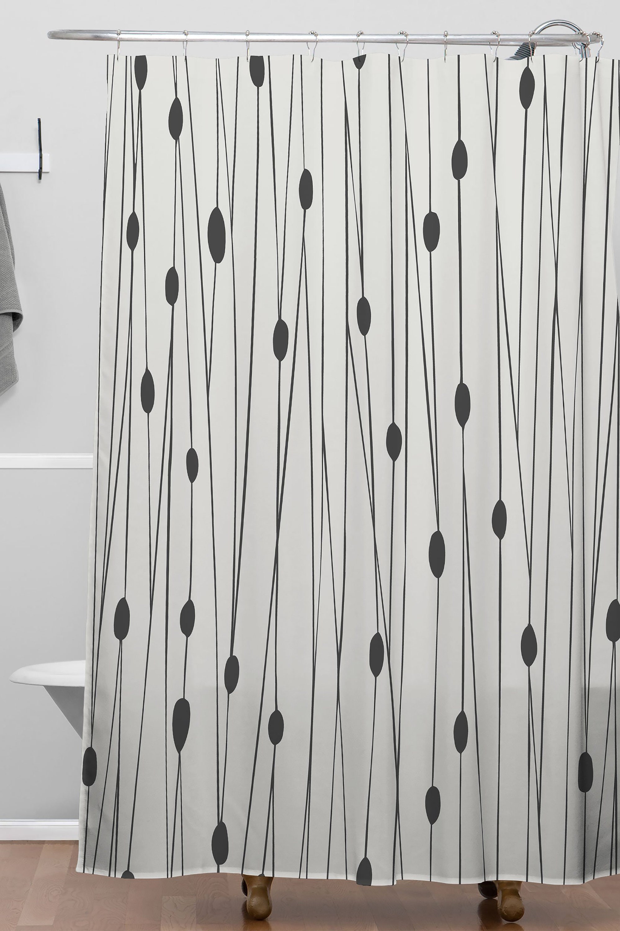 Minimalist Shower Curtain | Beige Bathroom Decor | Modern Bathroom Curtains | Luxury Shower Curtains - Image 3