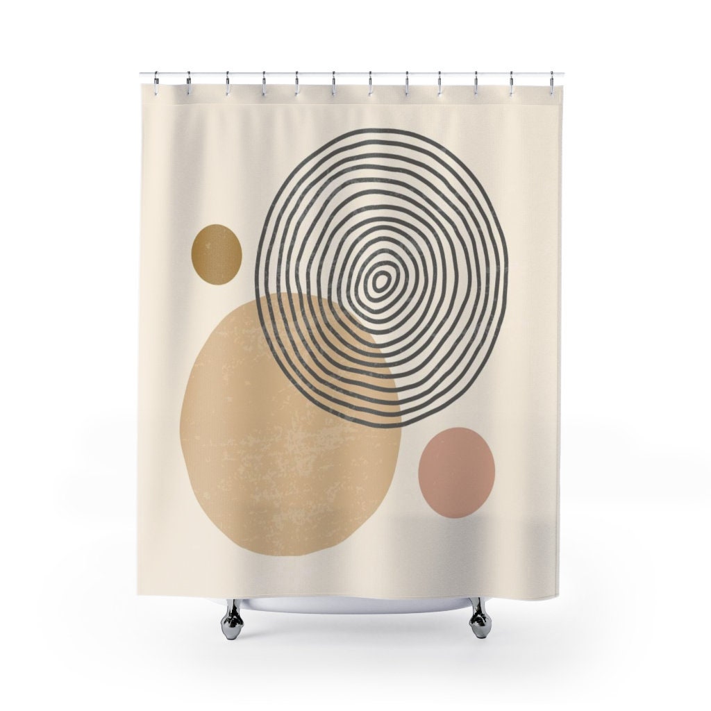 Minimalist Shower Curtain | Scandinavian Style Bathroom Decor | Modern Bathroom Curtains | Luxury Shower Curtains