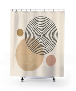 Minimalist Shower Curtain | Scandinavian Style Bathroom Decor | Modern Bathroom Curtains | Luxury Shower Curtains