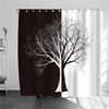 Minimalist Tree Black & White Shower Curtain - Modern Monochrome Bathroom Decor with Home Bath Accessories