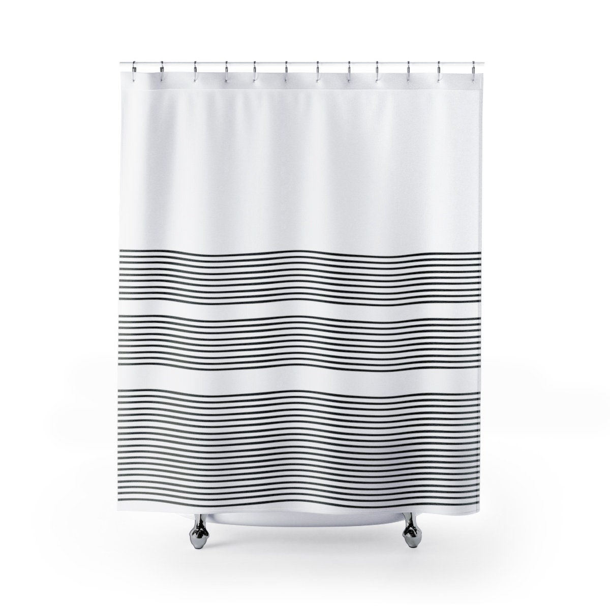 Minimalist Wavy Stripe Shower Curtain, Add a Scandi Vibe to Your Bathroom Decor - Image 3