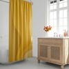 Minimalist Wavy Yellow Ombre Shower Curtain with Scandinavian Abstract Design - Eco-Friendly and Waterproof