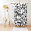 Minimalist White and Black Abstract Shower Curtain with Shapes - Eco-Friendly, Waterproof and Includes Hooks