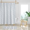 Minimalist White and Mudcloth Print Shower Curtain, Add Understated Elegance to Your Bathroom
