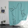 Minimalist Woman Face Shower Curtain | Female Silhouette Line Drawing, Home Bath Decor | Housewarming Gift