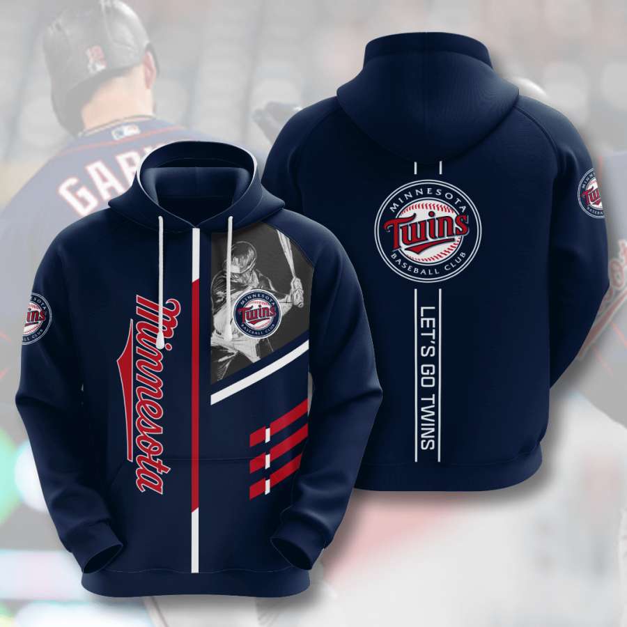 Minnesota Twins Sporty All Over Print Hoodie with 3D Design