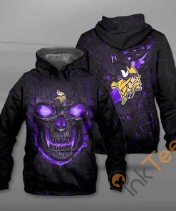Minnesota Vikings NFL Death Skull 3D All-Over Print Hoodie