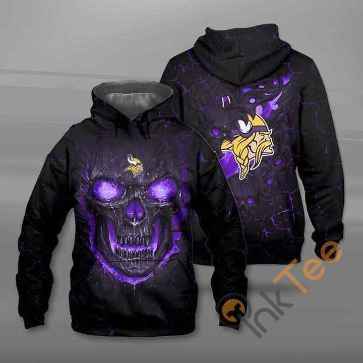 Minnesota Vikings NFL Death Skull 3D All-Over Print Hoodie