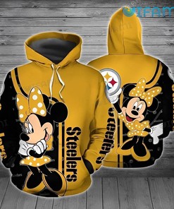 Minnie Mouse Holding Logo - Steelers All Over Print Hoodie
