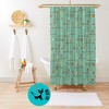 Mint Green, Mustard Yellow, and Burnt Orange Mid Century Modern Retro Shower Curtain for a Bold Look