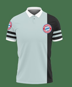 Minty Fresh: 3D Printed Bayern Muchen Nct-Hl Polo Shirt Ver 1 with Athleisure Polo Collar