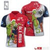 Mississippi Rebels Grinch Steals Christmas with All Over Print Polo Shirt