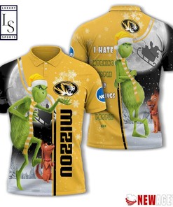 Missouri Tigers Grinch Steals Christmas with Breathable Fabric 3D Polo Shirt for Men