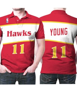 Mitchell Ness 1986 87 Hardwood Classics Swingman Red 3D Designed Allover Gift for Atlanta Fans Polo Shirt