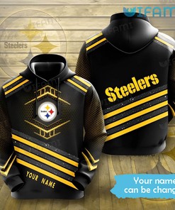 Mix Diagonal Stripes Custom Name - Steelers All Over Print Hoodie