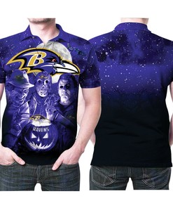 Mix Horror and Minnesota Vikings Fandom with Halloween-themed All Over Print 3D Personalized Polo Shirt