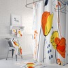 Mod Floral Shower Curtain - Contemporary Fabric Bath Curtain with Optional Towels and Mat for Modern Bathroom Decor