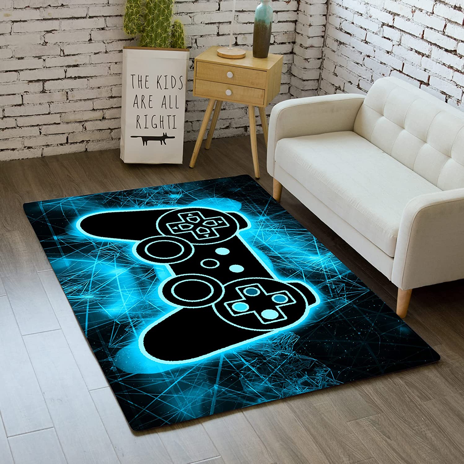 Modern 3D Gamer Carpets for Living Room and Bedroom with Video Game Area Rugs, Video Game Controller Gamepad - Image 2