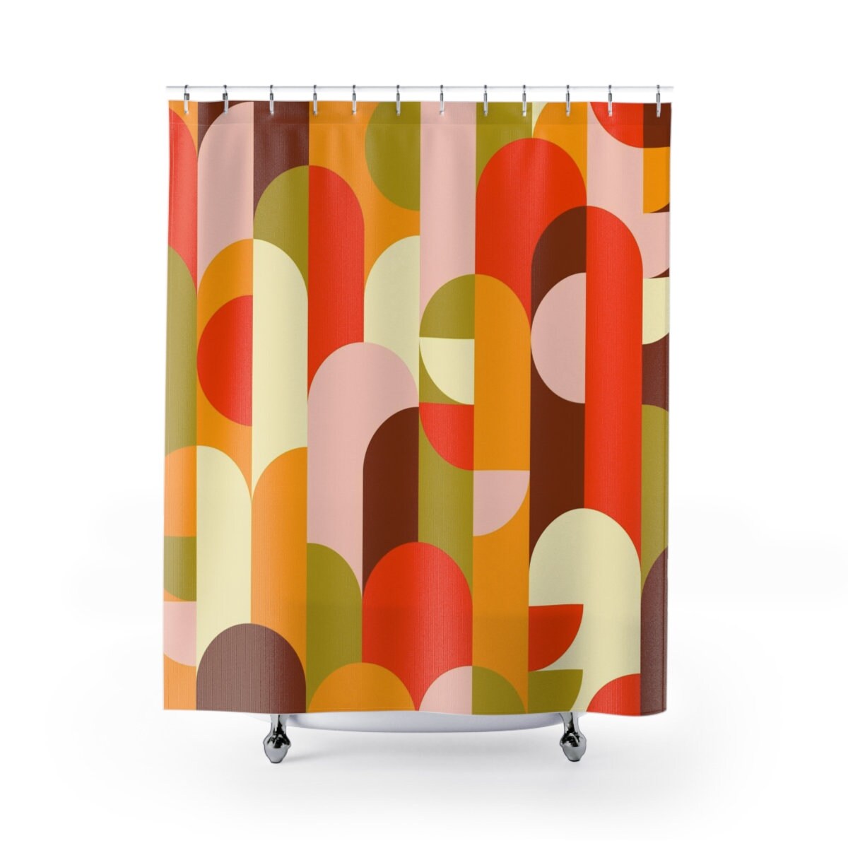 Modern Abstract Art Mid Century Retro Shower Curtain - Perfect for a Modern Bathroom Upgrade