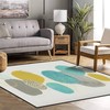 Modern Abstract Circle Watercolor Square Rug with Boho Inspiration for Chic Home Decor