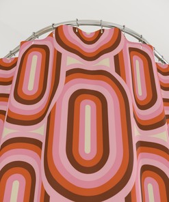 Modern Abstract Geometric Shower Curtain for Mid Century Bathroom
