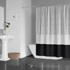 Modern Abstract Pattern Shower Curtain Black and White Bath Curtain for Mid Century Bathroom Decor