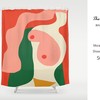 Modern Abstract Shower Curtain, Artistic Woman Body in Waterproof & Washable Bathtub Curtain, Custom Sizes Available