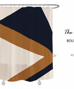 Modern Abstract Shower Curtain, Heavy Quality Curtains with 12 Hook, Extra Long for Customize Bathroom Decor