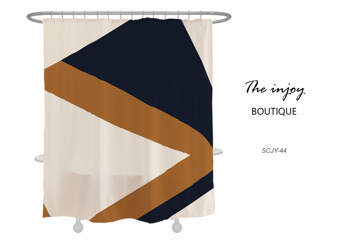 Modern Abstract Shower Curtain, Heavy Quality Curtains with 12 Hook, Extra Long for Customize Bathroom Decor