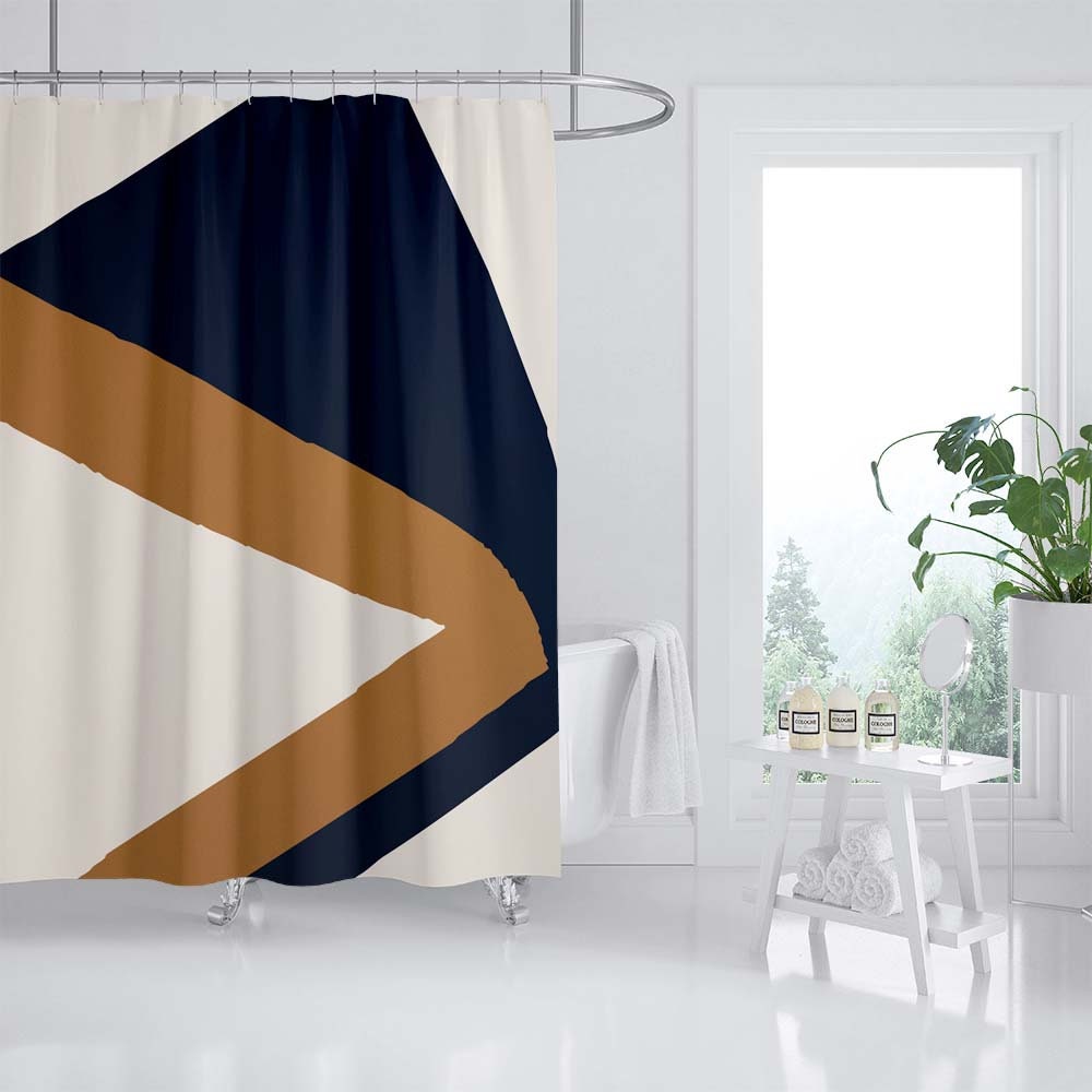 Modern Abstract Shower Curtain, Heavy Quality Curtains with 12 Hook, Extra Long for Customize Bathroom Decor - Image 2