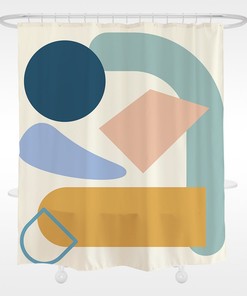 Modern Abstract Shower Curtain, Waterproof & Washable Bathtub Curtain, Artistic Bathroom Decor, Custom Sizes Available