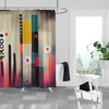 Modern Abstract Shower Curtain with Optional Matching Towels and Mat for Minimalist Bathroom Decor