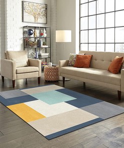Modern Abstraction Minimalism Printed Area Carpet for Custom Home Decor in the 70s Style