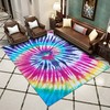 Modern Black and White Area Rug - Short Plush Floor Carpet with Funny Decor for Your Home