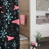 Modern Black and White Mid Century Inspired Shower Curtain for 50s Style Bathroom