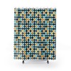 Modern Black and White Shower Curtain for Dorm Room & Bathroom Decor - Bath Curtain Included