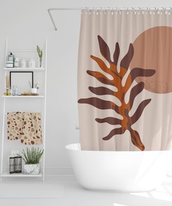 Modern Bohemian Boho Shower Curtain - Featuring Abstract Art and Minimalist Design - Eco-Friendly and Waterproof!
